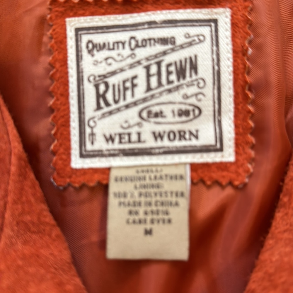 Orange Ruff Hewn Leather jacket Size M - Picture 5 of 5